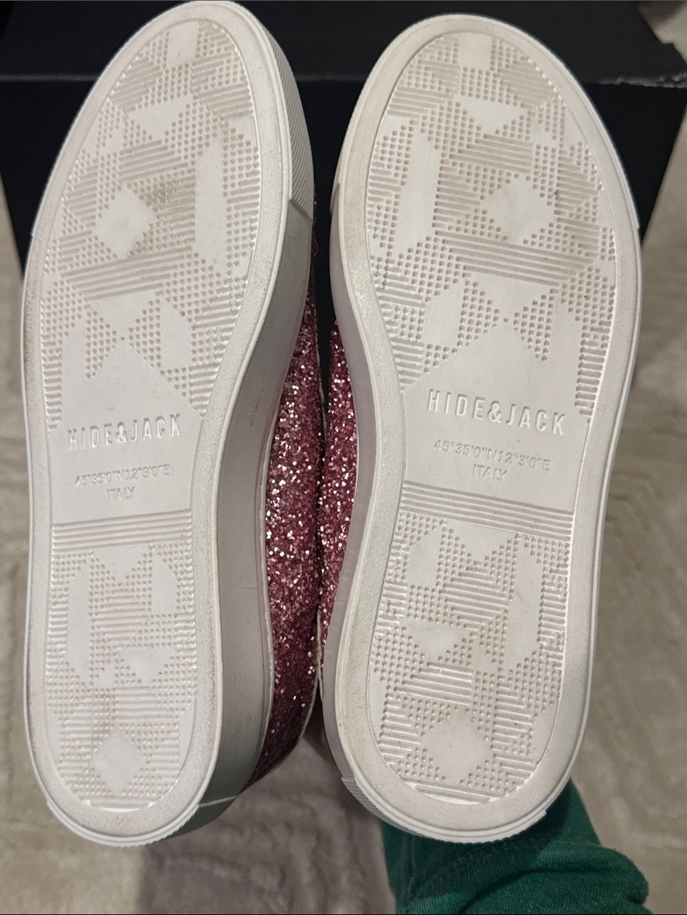 Hide & Jack Women's Pink Glitter Sneakers NIB Size 37 US 6. - Picture 4 of 7